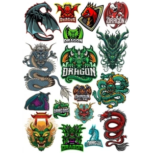 Ejderha Sticker Set 10 15 Parça Telefon, Tablet, Defter, Laptop Sticker