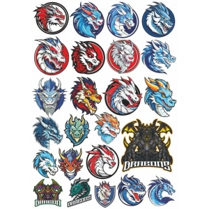 Ejderhalar Sticker Set 1 25 Parça Telefon, Tablet, Defter, Laptop Sticker