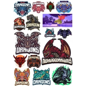 Ejderhalar Sticker Set 6 15 Parça Telefon, Tablet, Defter, Laptop Sticker