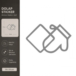 Eldiven Mat Gri Dekoratif Folyo Sticker 14x14 cm