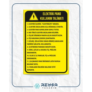 Elektrik Pano Kullanım Talimatı Sticker 20X28 Cm