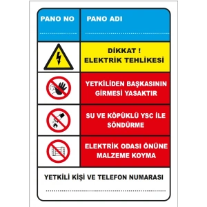 Elektrik Pano Numaralandırma Sticker 20X28 Cm