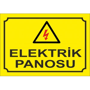 Elektrik Panosu 21x29 Arkası Yapışkanlı Sticker 20X28 Cm