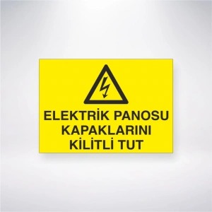 Elektrik Panosu Kapaklarını Kilitli Tut Sticker 20X28 Cm