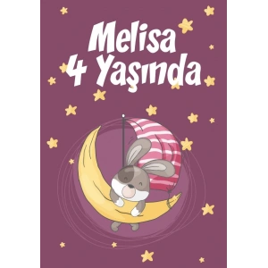 Sevimli Kedi Temalı Doğum Günü Afişi 70X100 cm