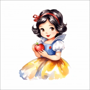 Elmalı Prenses Masal Kızı Duvar Stickerı