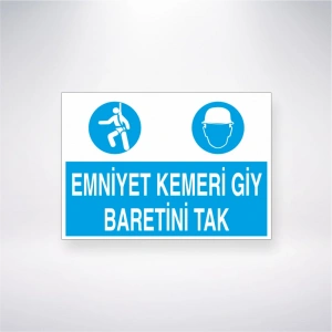 Emniyet Kemeri Giy Baretini Tak Sticker 20X28 Cm