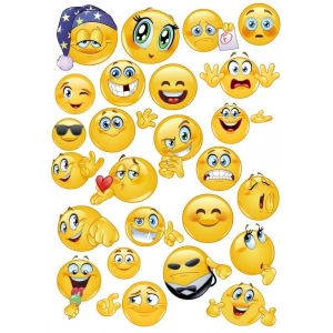 Emoji Sticker Set 15 Parça Telefon, Tablet, Defter, Laptop Sticker