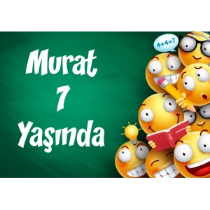 Emojiler Doğum Günü Afişi 100X150 cm