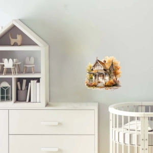 Eski Tarz Sonbahar Evi Duvar Stickerı