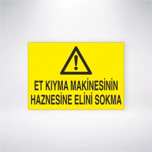 Et Kıyma Makinasının Haznesine Elini Sokma Sticker 20X28 Cm