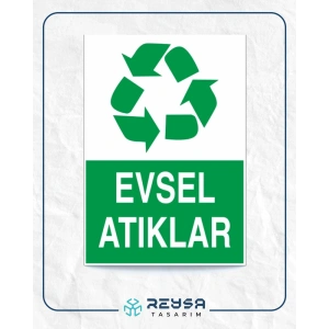 Evsel Atıklar Sticker 20X28 Cm