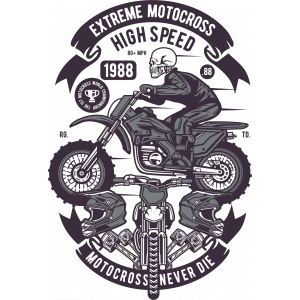 Extreme Motorcross Sticker 10x10 cmRenkli Sticker