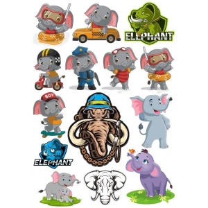 Fil Sticker Set-1 13 Parça Telefon, Tablet, Defter, Laptop Sticker