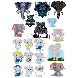 Fil Sticker Set-5 17 Parça Telefon, Tablet, Defter, Laptop Sticker