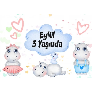 Fil Temalı Doğum Günü Afişi 35X50 cm