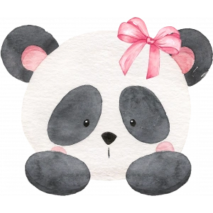 Fiyonklu Panda Kafası Duvar Stickerı