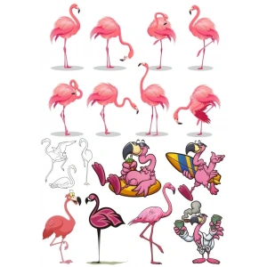 Flamingo Sticker Set 2 16 Parça Telefon, Tablet, Defter, Laptop Sticker