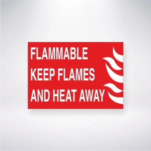 Flammable Keep Flames And Heat Away Sticker 20X28 Cm