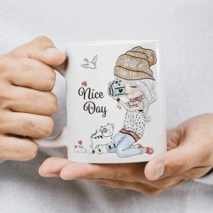 Fotoğrafçı Kız Kupa Baskı