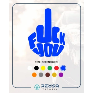 F*ck You Sticker 17x17 Cm Mavi