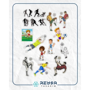 Futbol Sticker Set-1 16 Parça Telefon, Tablet, Defter, Laptop Sticker