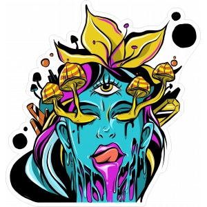 Tek Göz Sticker 10x10 cmRenkli Sticker