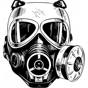 Gaz Maskesi Sticker 10x10 cmRenkli Sticker