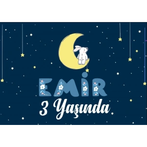 Gece Temalı Doğum Günü Afişi 35X50 cm