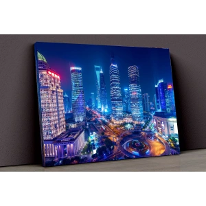 Gece Ve Şehir Hayatı Kanvas
