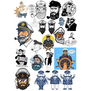 Gemi Kaptanı Sticker Set 20 Parça Telefon, Tablet, Defter, Laptop Sticker