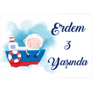 Gemi Temalı Doğum Günü Afişi 70X100 cm