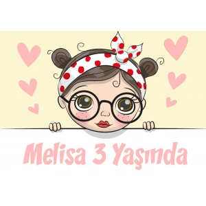 GEnç Kız Temalı Doğum Günü Afişi 35X50 cm