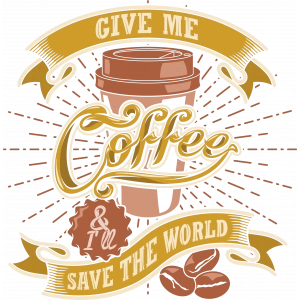 Give Me Coffe Sticker 10x10 cmRenkli Sticker