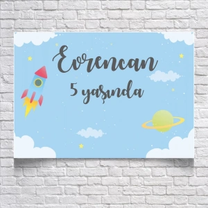 Gökyüzü Temalı Doğum Günü Afişi 70x100 Cm