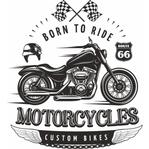 Born To Ride Sticker 10x10 cmRenkli Sticker