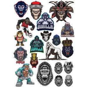 Goril Sticker Set-7 13 Parça Telefon, Tablet, Defter, Laptop Sticker