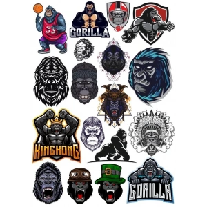 Goril Sticker Set-8 20 Parça Telefon, Tablet, Defter, Laptop Sticker