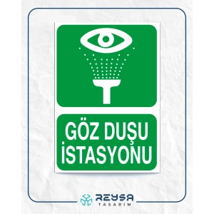 Göz Duşu İstasyonu Sticker 20X28 Cm