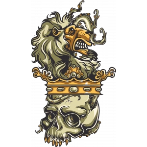 Aslan Kurukafa Sticker 10x10 cmRenkli Sticker