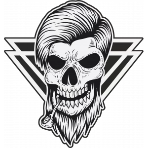 Pipo içen Kurukafa Sticker 10x10 cmRenkli Sticker