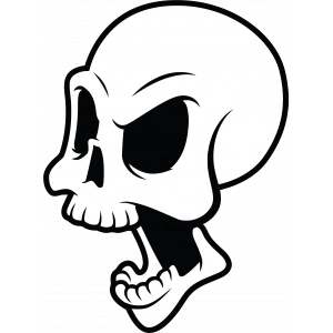 iskelet Kurukafa Sticker 10x10 cmRenkli Sticker