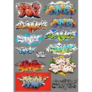 Grafiti Sticker Set 13 Parça Telefon, Tablet, Defter, Laptop Sticker