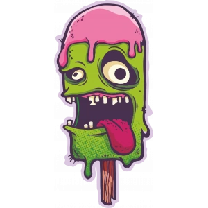 Dondurma Sticker 10x10 cmRenkli Sticker