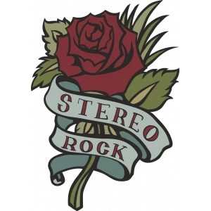 Gül Stretero Rock Sticker 10x10 cmRenkli Sticker