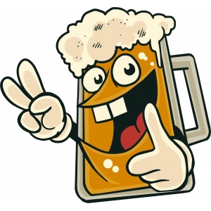 Gülümseyen Bira Sticker 10x10 cmRenkli Sticker