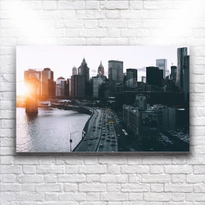 Gün Doğumu Ve Şehir Kanvas