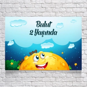 Güneş ve Gökyüzü Temalı Doğum Günü Afişi 70X100 cm