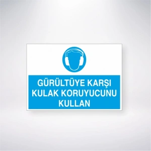 Gürültüye Karşı Kulak Koruyucusu Kullan Sticker 20X28 Cm