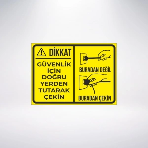 güvenliğin için doğru yerden tutarak çek Sticker 20X28 Cm